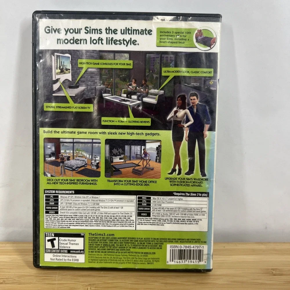 THE SIMS 3 HIGH-END LOFT STUFF - EA 2010 Win/Mac PC Video Simulation Game